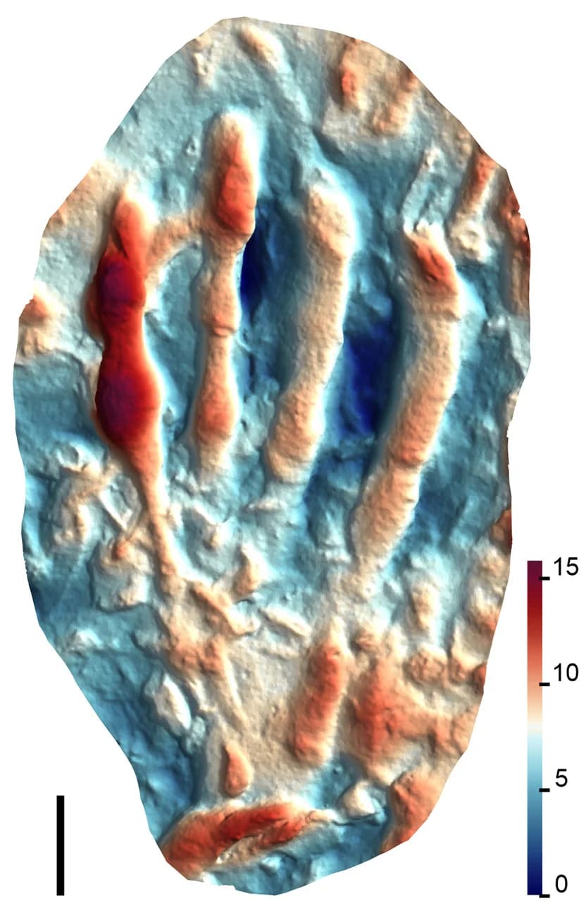 Open access visualization of Heatmap, Height Map, Pteraichnus isp., Artificial Cast, Asturias