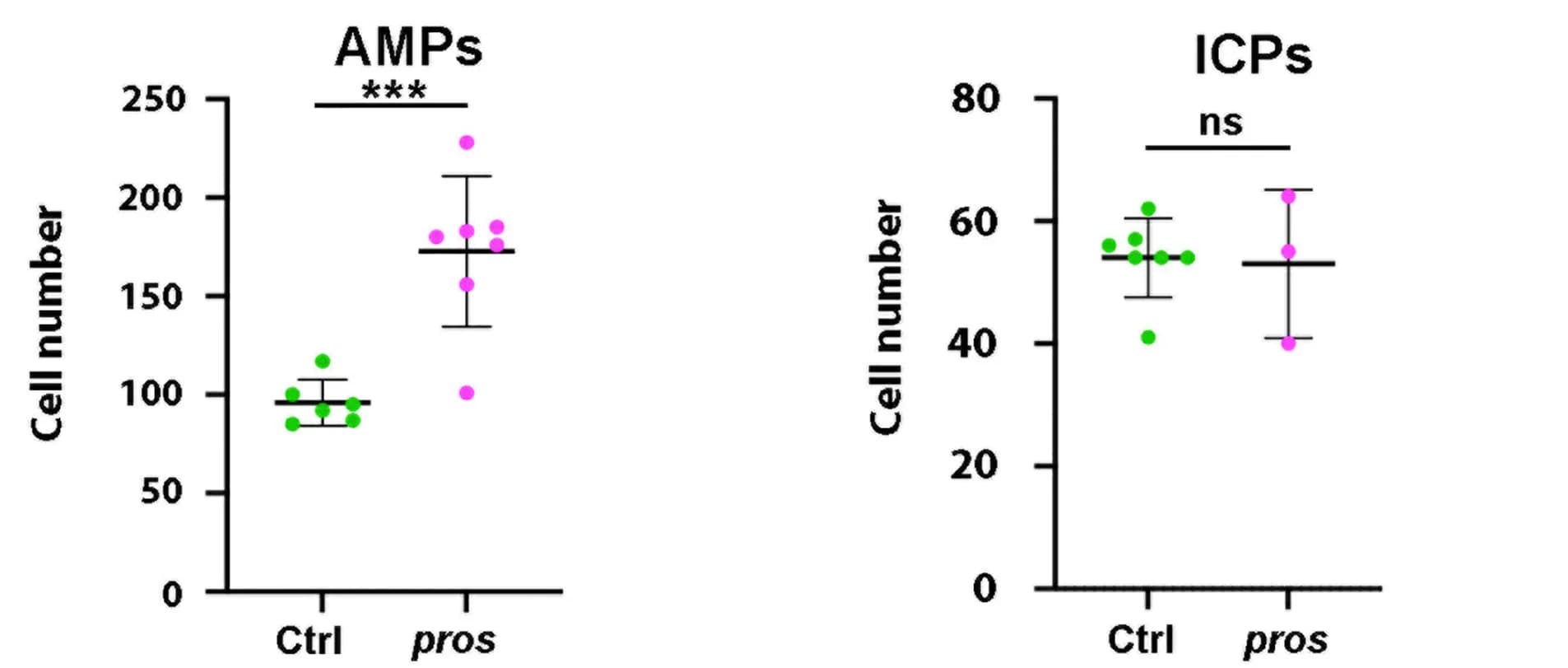 Open access visualization of Scatter Plot, Error Bars, Quantification, AMPs, Sna