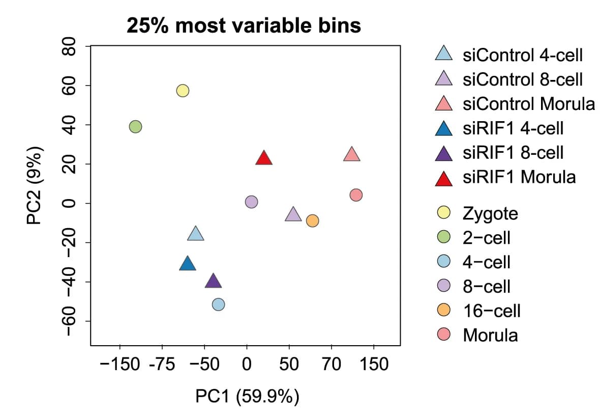 Open access visualization of Scatter Plot, PCA, Principal Component Analysis, RT Profiles, Embryos