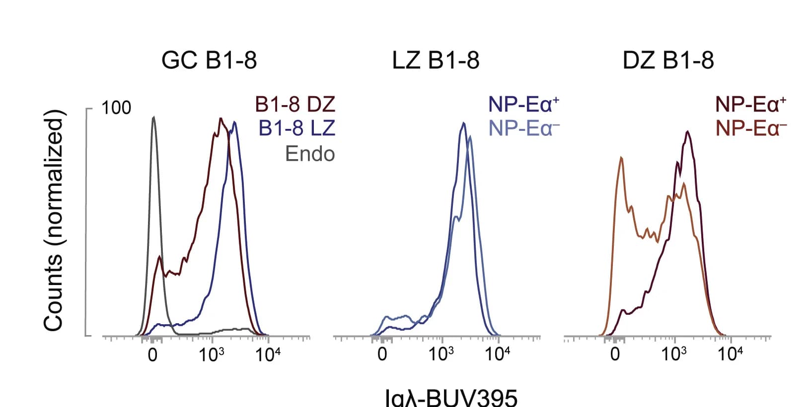 Open access visualization of Line Plot, Density Plot, Igλ expression, GC populations, Histograms
