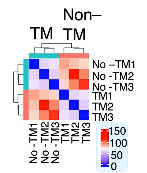 Open access visualization of Heatmap, Clustered, Distance Matrix, Euclidean Distance, Gene Expression