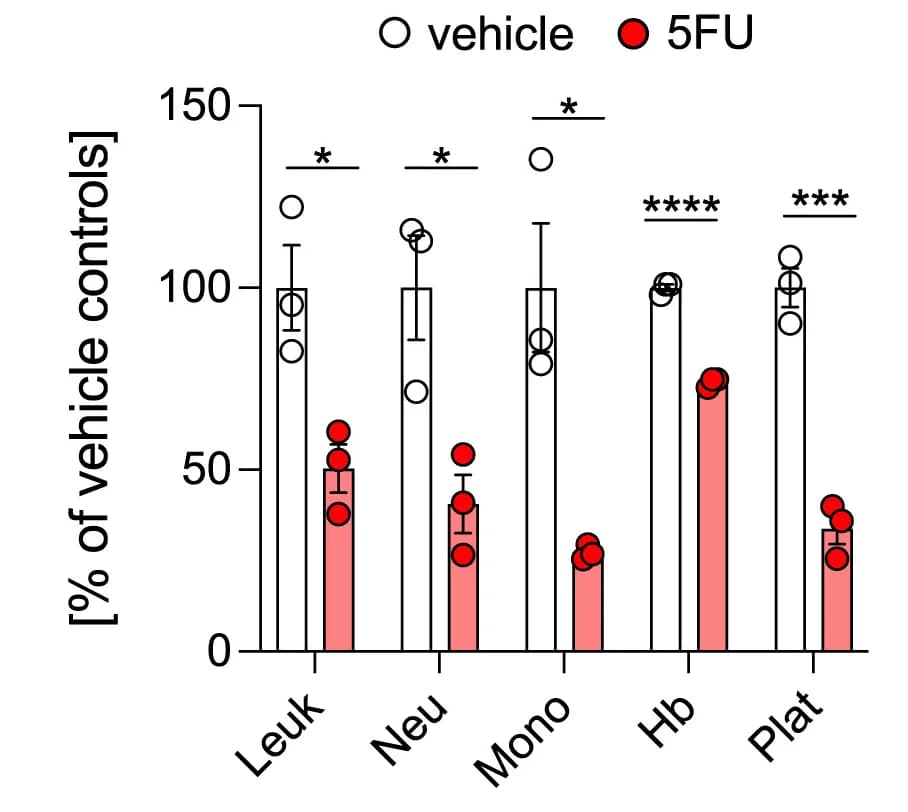 Open access visualization of Bar Plot, Error Bars, Scatter Plot, Blood Analysis, Mice