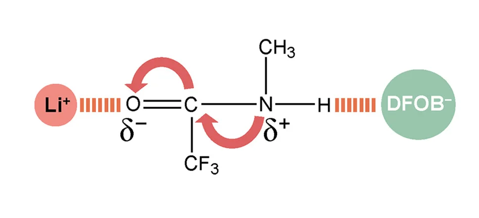 Open access visualization of Chemical Structure, Li+-NMTFA-DFOB System, Electron Density, Solvent-Salt Interaction