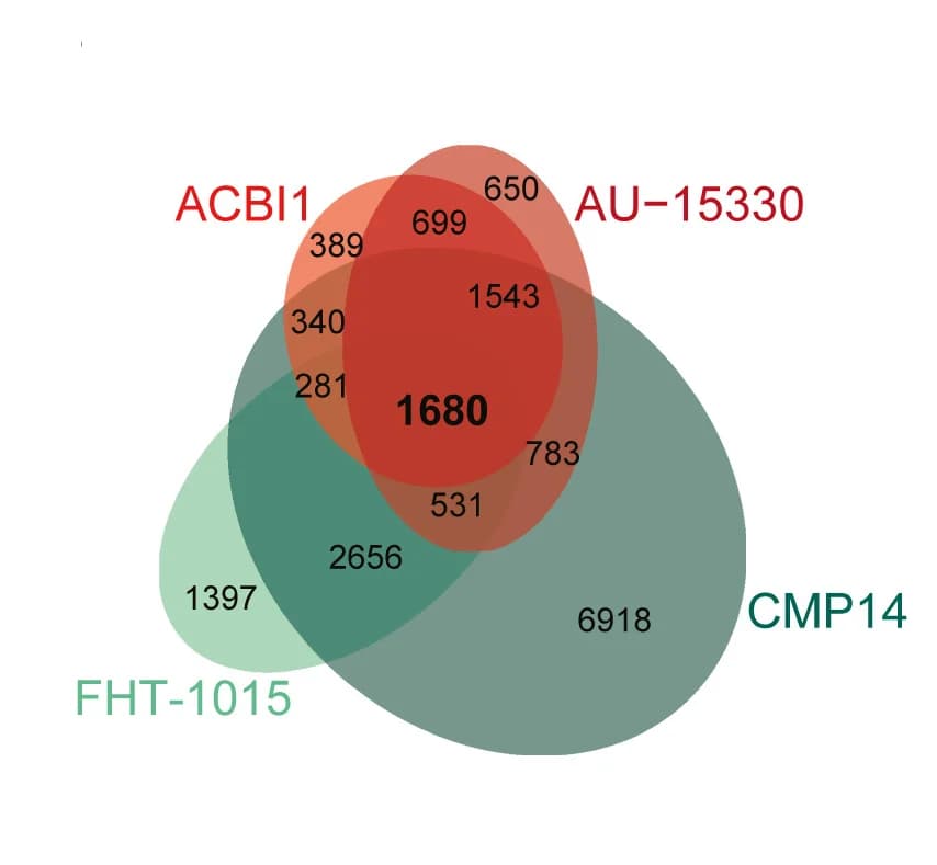 Open access visualization of Venn Diagram, Accessibility, ACBI1, AU-15330, CMP14