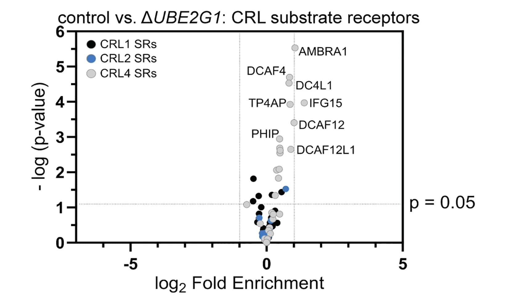 Open access visualization of Volcano Plot, Scatter Plot, UBE2G1 Knockout Cells, Protein Stability