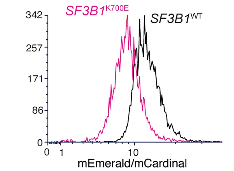Open access visualization of Line Plot, Density Plot, mEmerald, mCardinal, Fluorescent Protein