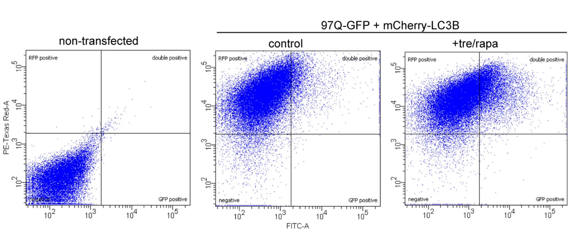 Open access visualization of Scatter Plot, Fluorescence Vesicle Sorting, RFP, GFP, Antibodies