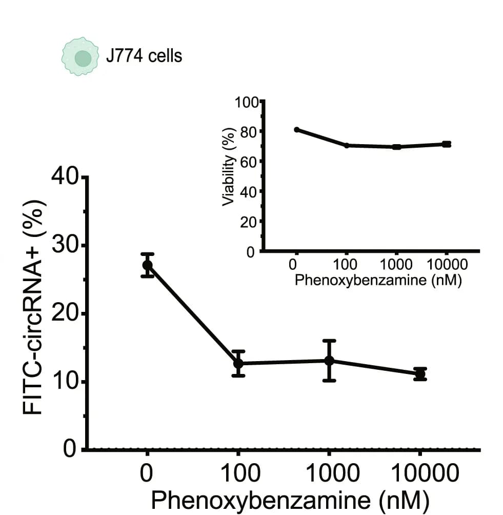 Open access visualization of Line Plot, Error Bars, Phenoxybenzamine, circRNA, J774 Cells