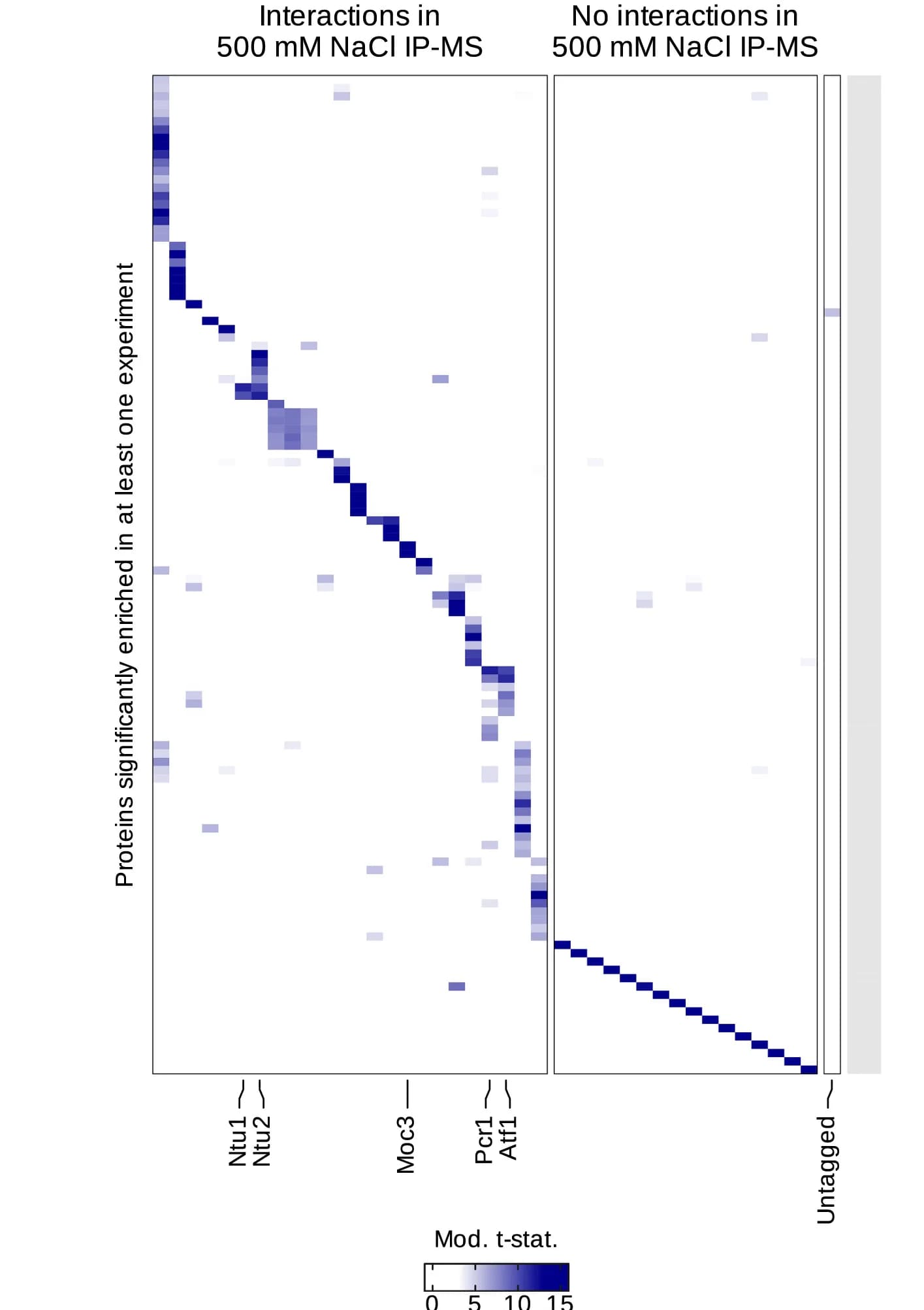 Open access visualization of Heatmap, T-statistics, IP-MS, Proteins, Transcription Factors