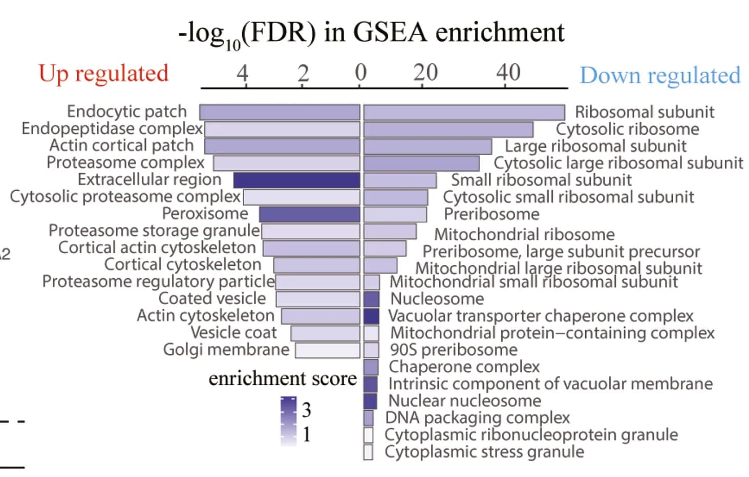 Open access visualization of Bar Plot, Gene Set Enrichment Analysis, GSEA, Protein Abundance, Log2FC
