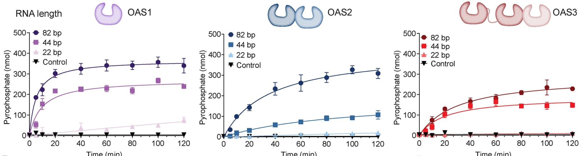 Open access visualization of Line Plot, Error Bars, OAS1 p46, OAS2 p71, OAS3 p100