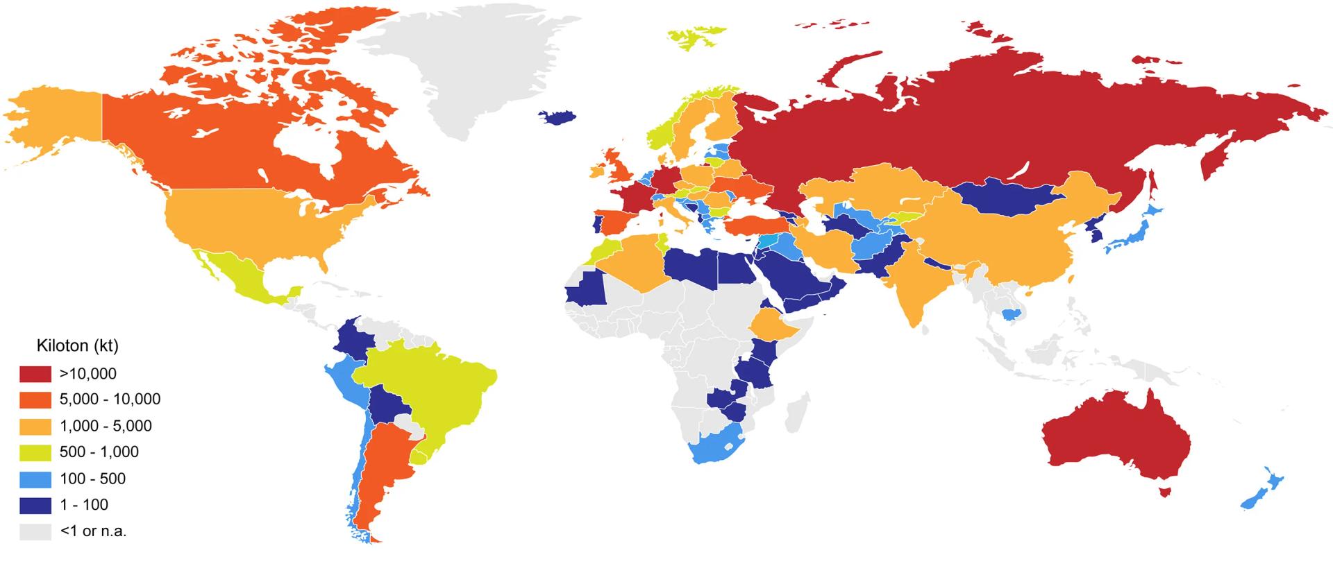 Open access visualization of Geo Map, Barley Grain Production, Country
