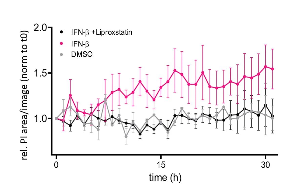 Open access visualization of Line Plot, Error Bars, Ferroptosis Assay, Neuronal Cultures, Colonic Myenteric Plexus