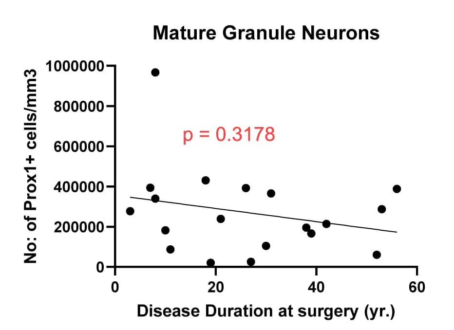 Open access visualization of Scatter Plot, Regression Plot, Prox1, Granule Neurons, Granular Cell Layer