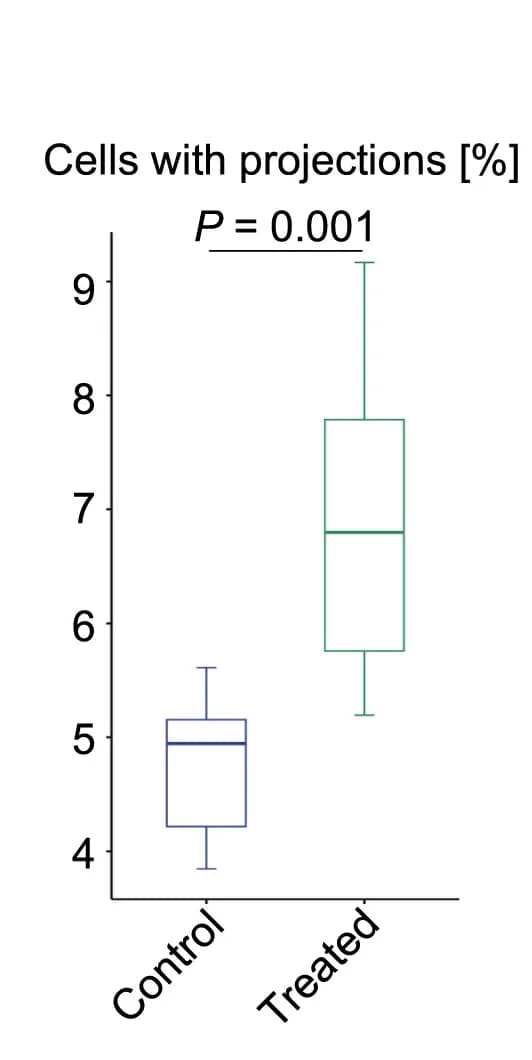 Open access visualization of Box Plot, Macaque iAstrocytes, Primary Projections, Human EVs, T-test