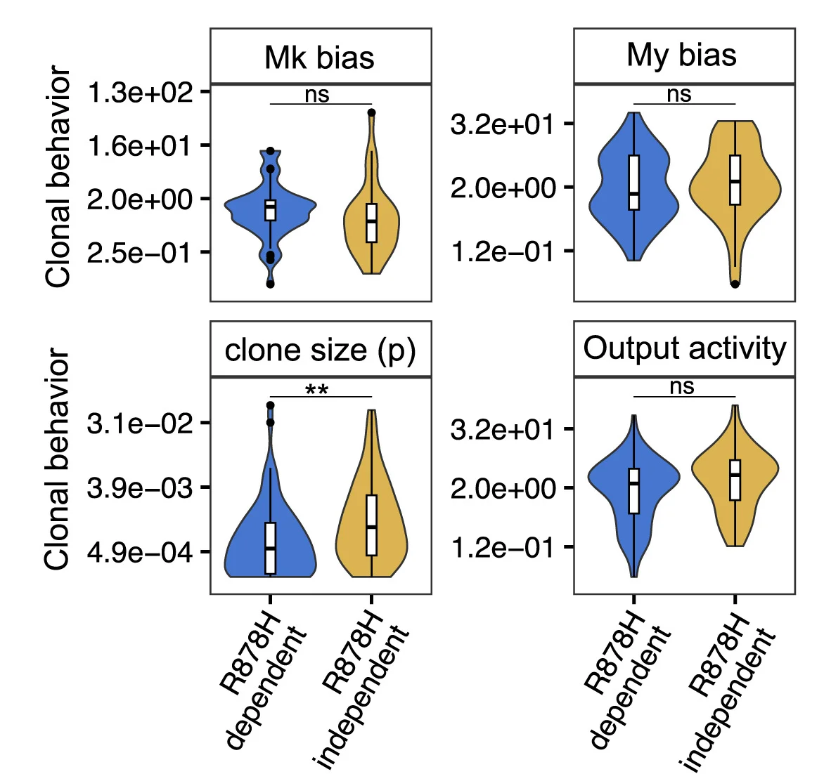 Open access visualization of Violin Plot, Box Plot, Box Plots, Clone Size, Cell Fate