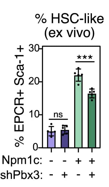 Open access visualization of Bar Plot, Error Bars, HSC-like Cells, Ex Vivo Cultures, Pbx3 shRNA
