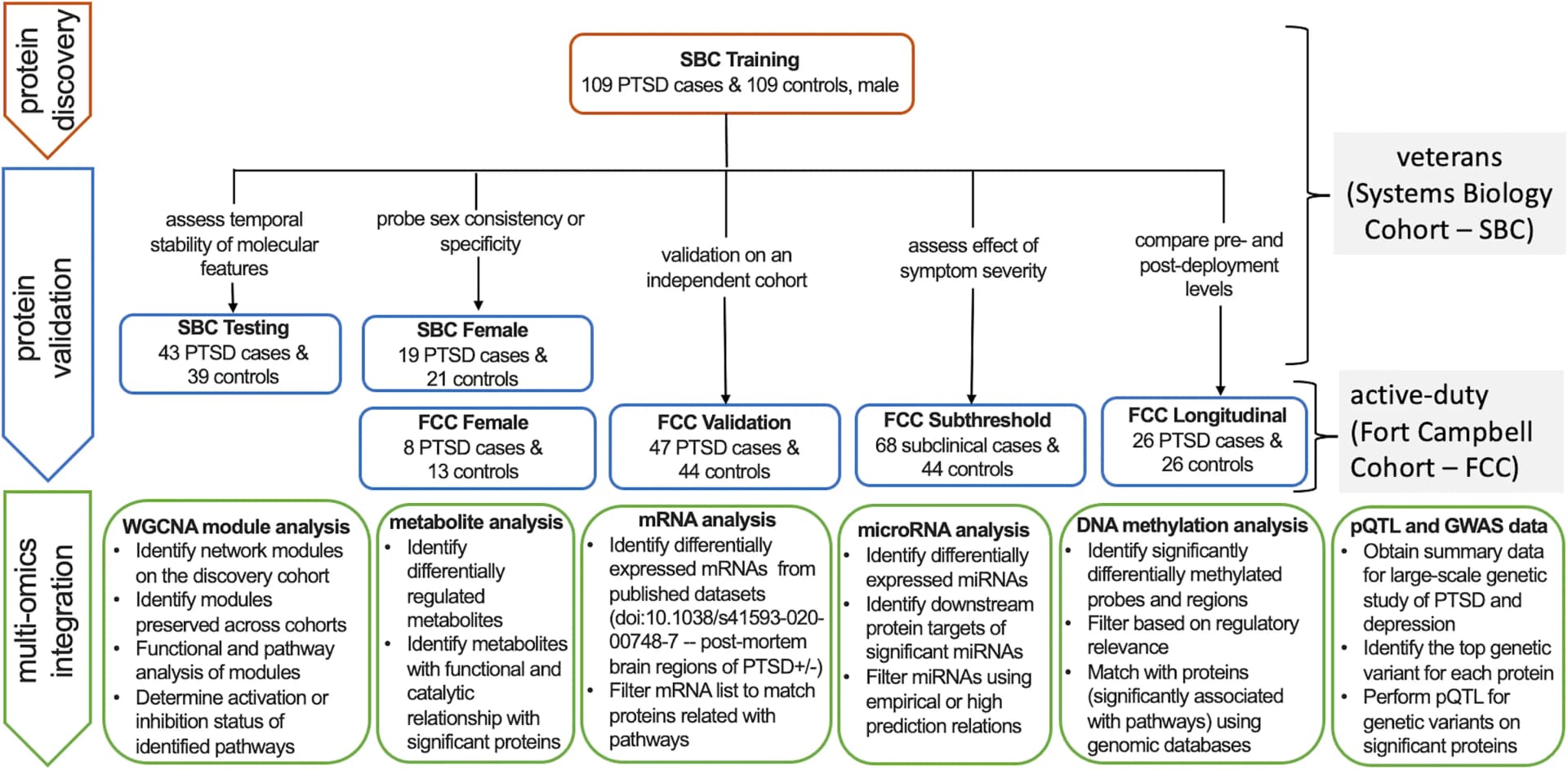 Open access visualization of Workflow, Flowchart, PTSD, Proteins, Blood samples