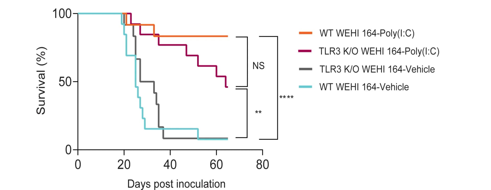 Open access visualization of Survival Curve, Line Step, Survival Curves, Mice, Poly(I:C)