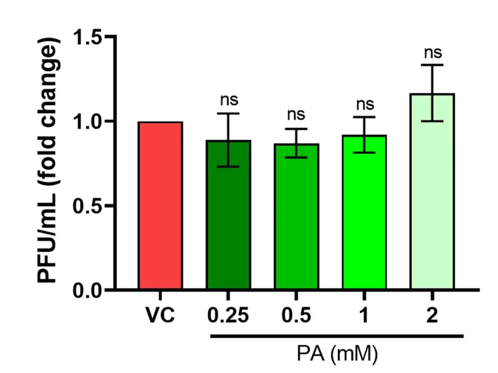 Open access visualization of Bar Plot, Error Bars, HeLa Cells, Pre-treatment, CVB3 Infection
