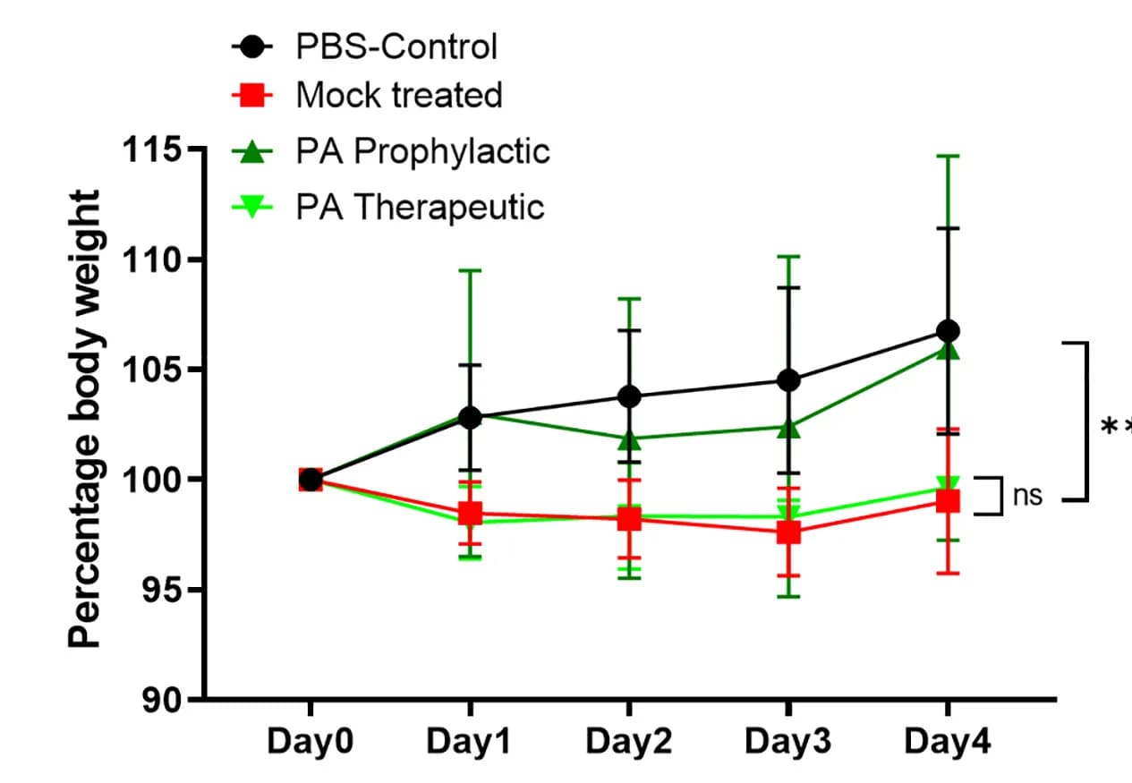 Open access visualization of Line Plot, Error Bars, PA administration, Body weight