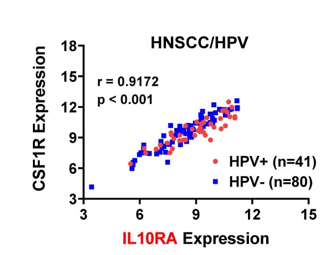 Open access visualization of Scatter Plot, Regression Plot, RNA Level, IL-10, IL-10-RA