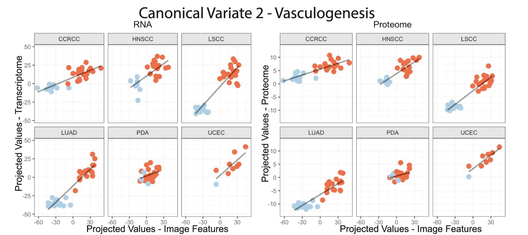 Open access visualization of Scatter Plot, Regression Plot, Canonical Variate, NAT, Tumor Samples