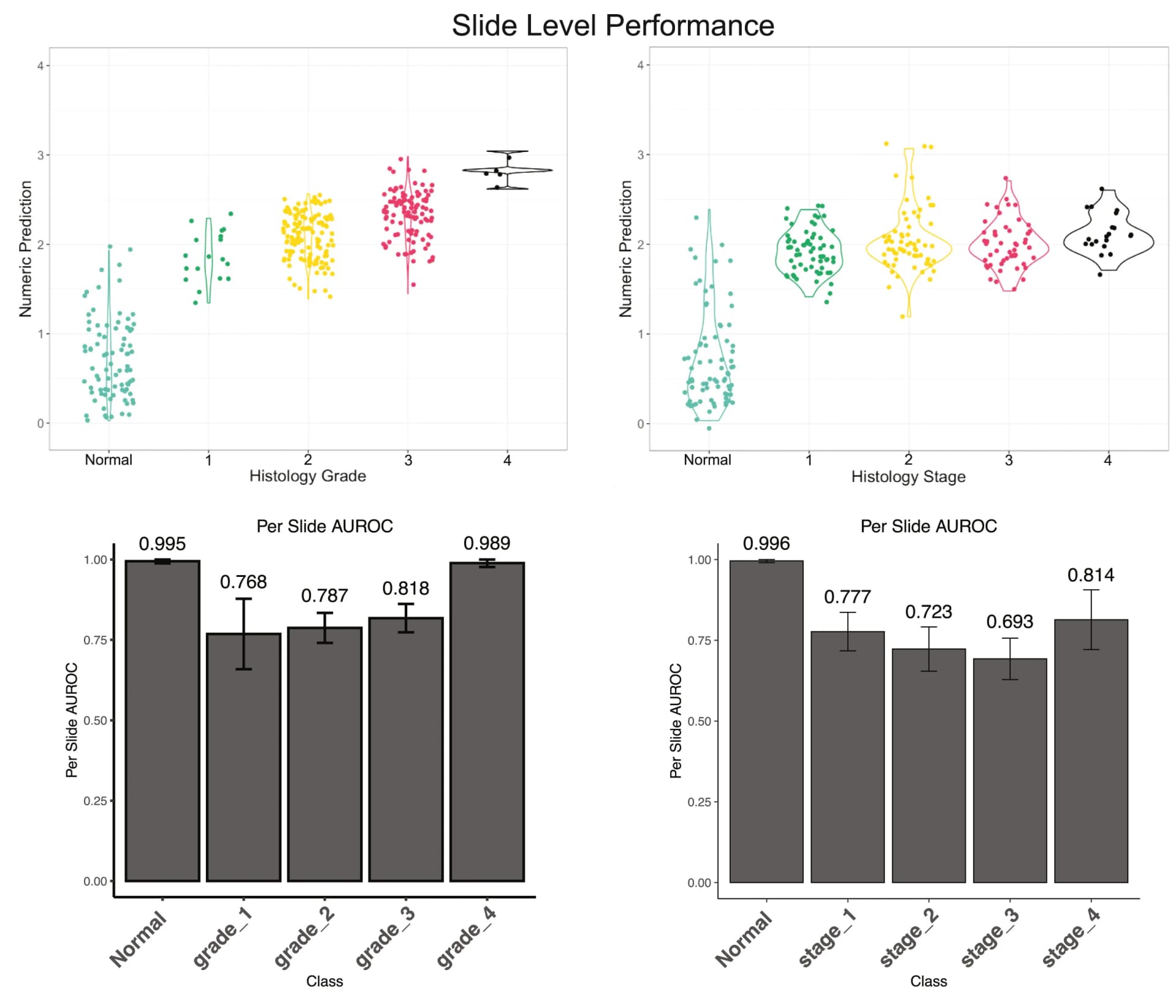 Open access visualization of Violin Plot, Box Plot, Bar Plot, Error Bars, Tumor Grade