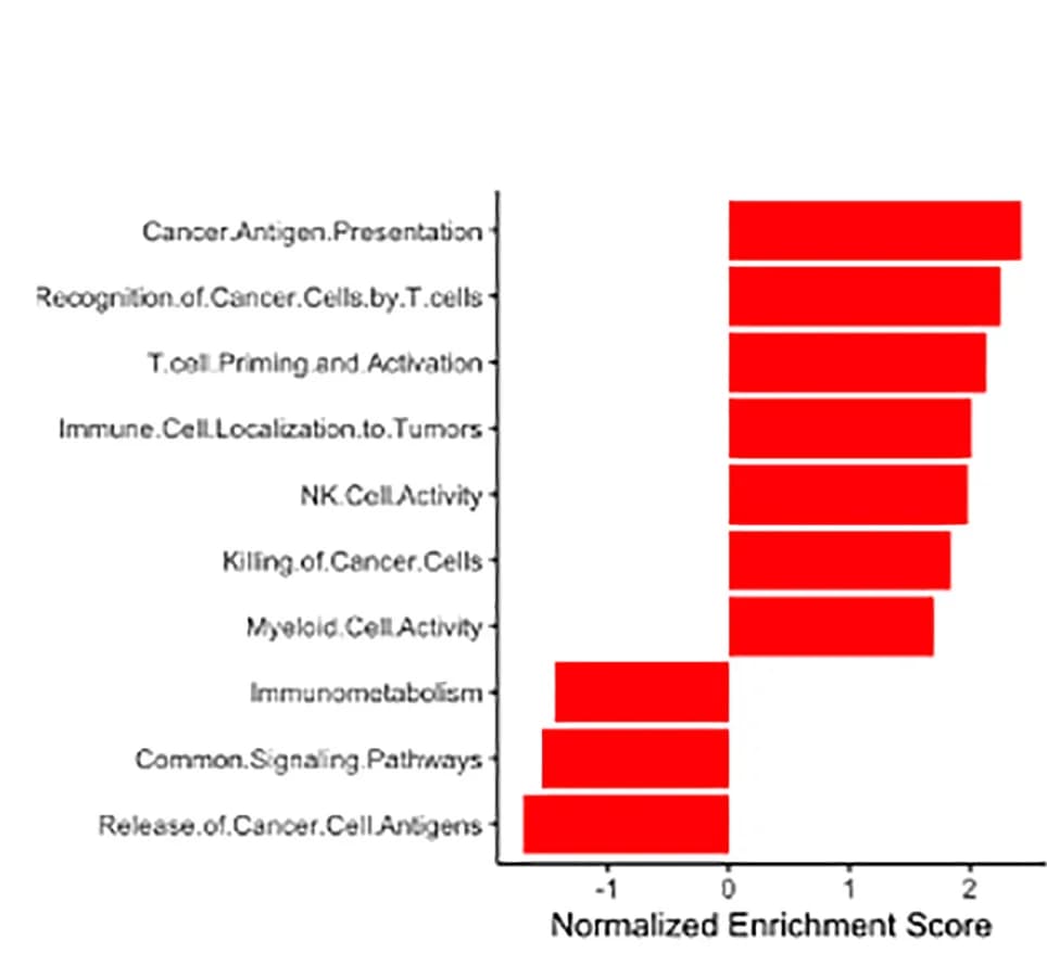 Open access visualization of Bar Plot, Gene Set Enrichment Analysis, FGSEA, Differentially Expressed Genes, Nanostring Pathways