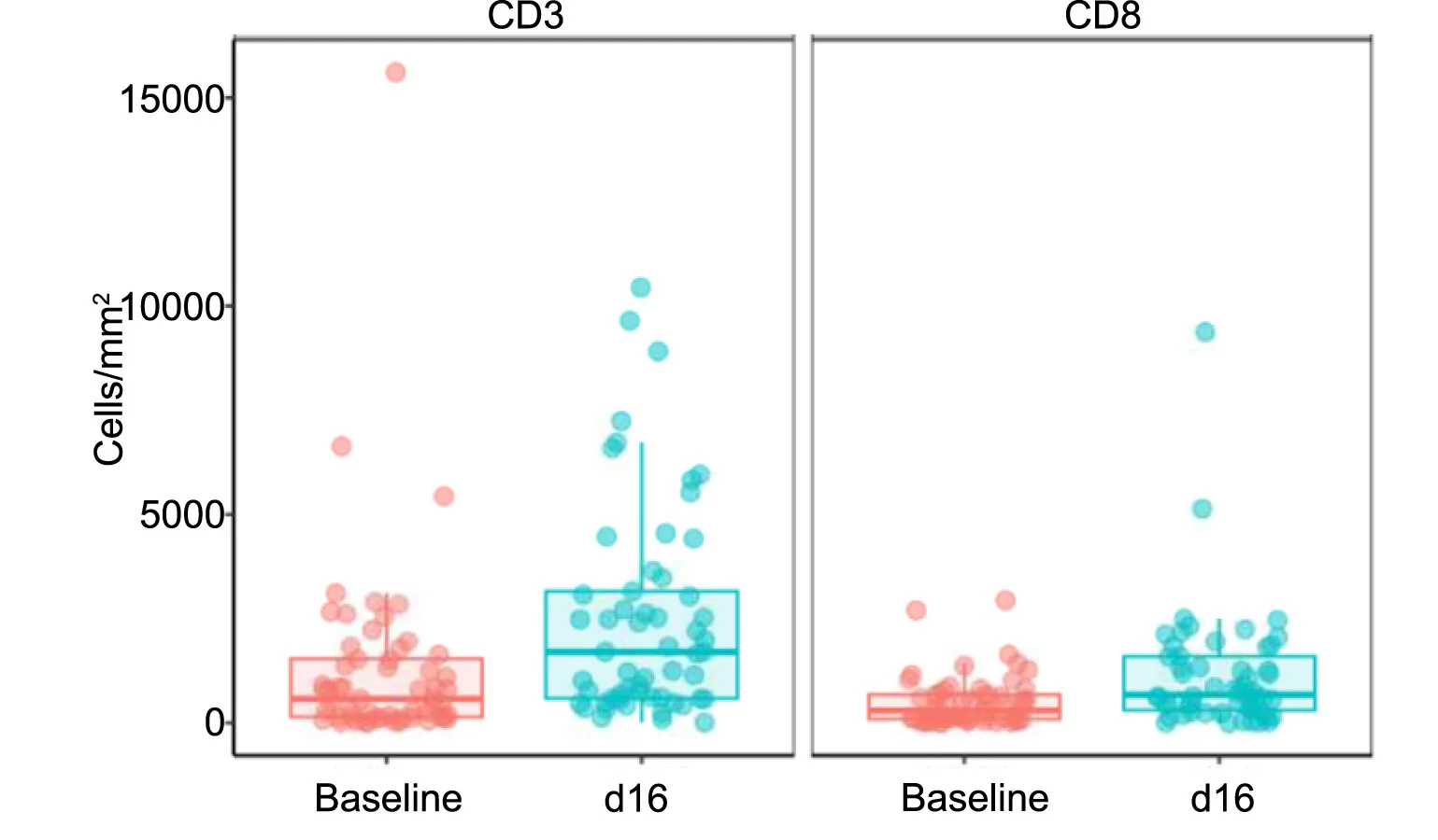 Open access visualization of Box Plot, Scatter Plot, CD3+ Cells, CD8+ Cells, Tumor Regions