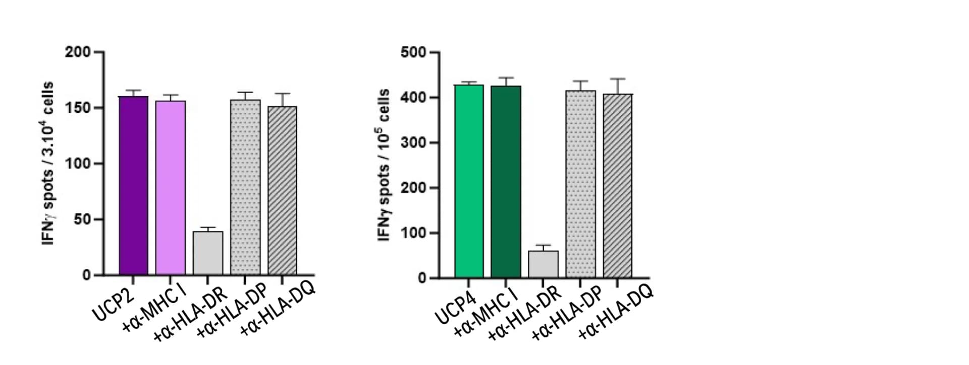 Open access visualization of Bar Plot, Error Bars, HLA-DR Restriction, Histograms, UCP2