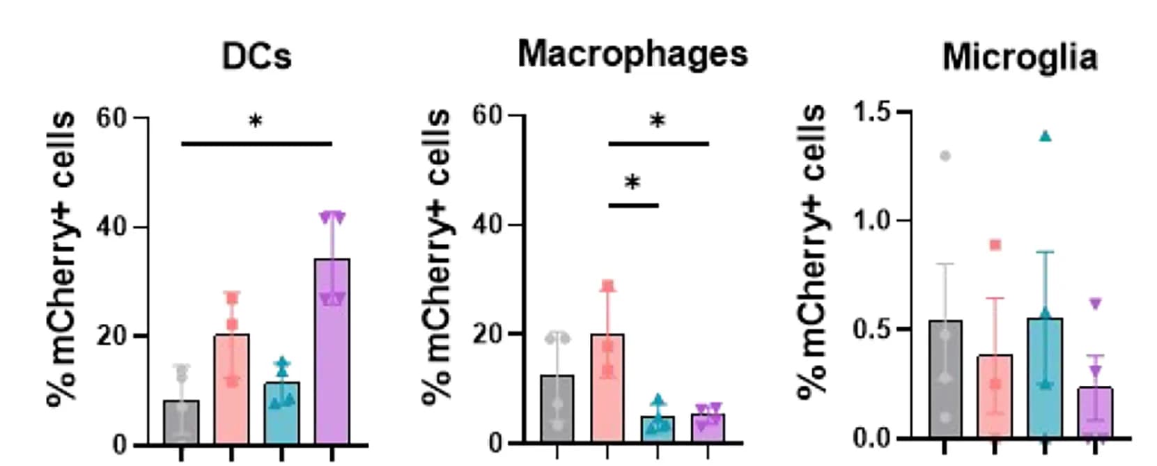 Open access visualization of Bar Plot, Error Bars, Scatter Plot, mCherry-positive Cells, Tumor Niche