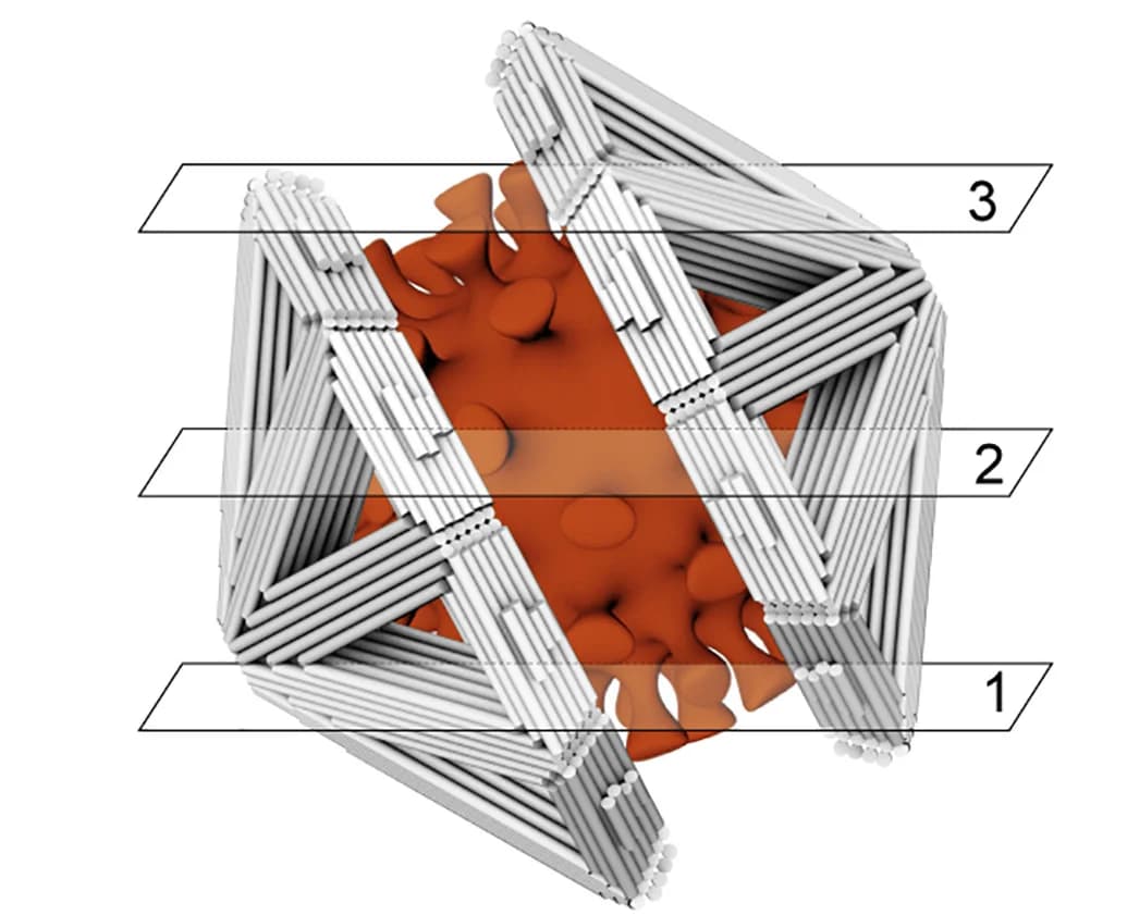 Open access visualization of 3D Plot, Chemical Structure, Tomogram, Influenza Virus, Cones