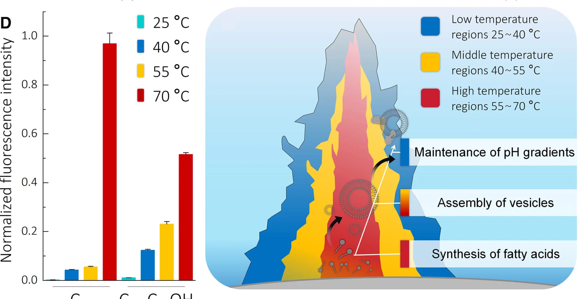 Open access visualization of Bar Plot, Error Bars, Illustration, Temperature Gradients, Hydrothermal Vents