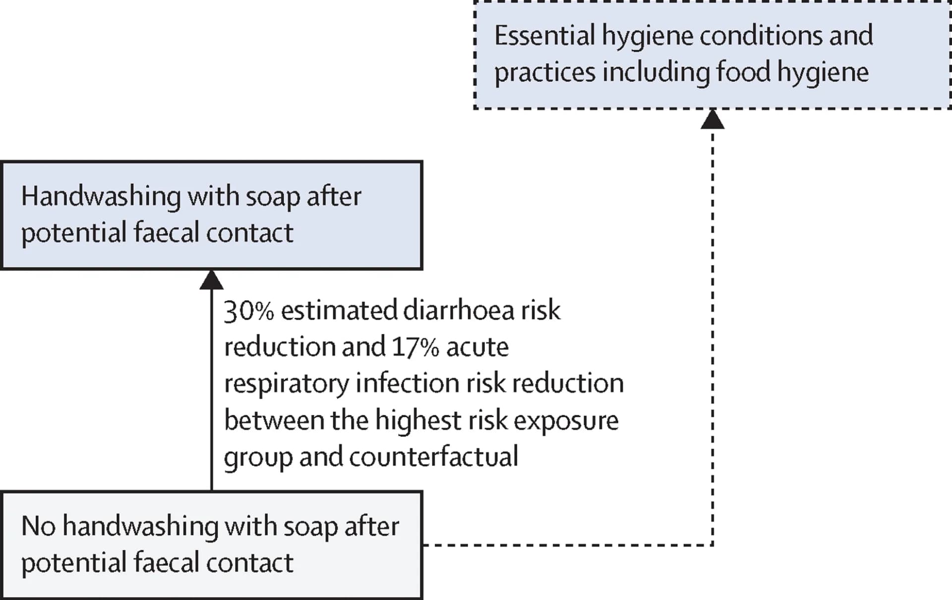 Open access visualization of Workflow, Flowchart, Risk exposure, Diarrhoea, Respiratory infections