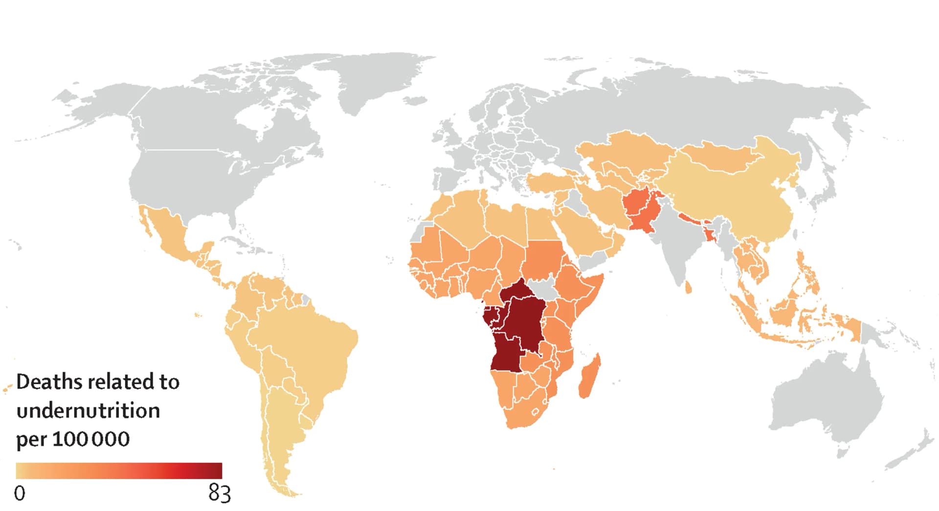 Open access visualization of Geo Map, Climate change, Undernutrition, Children, Mortality