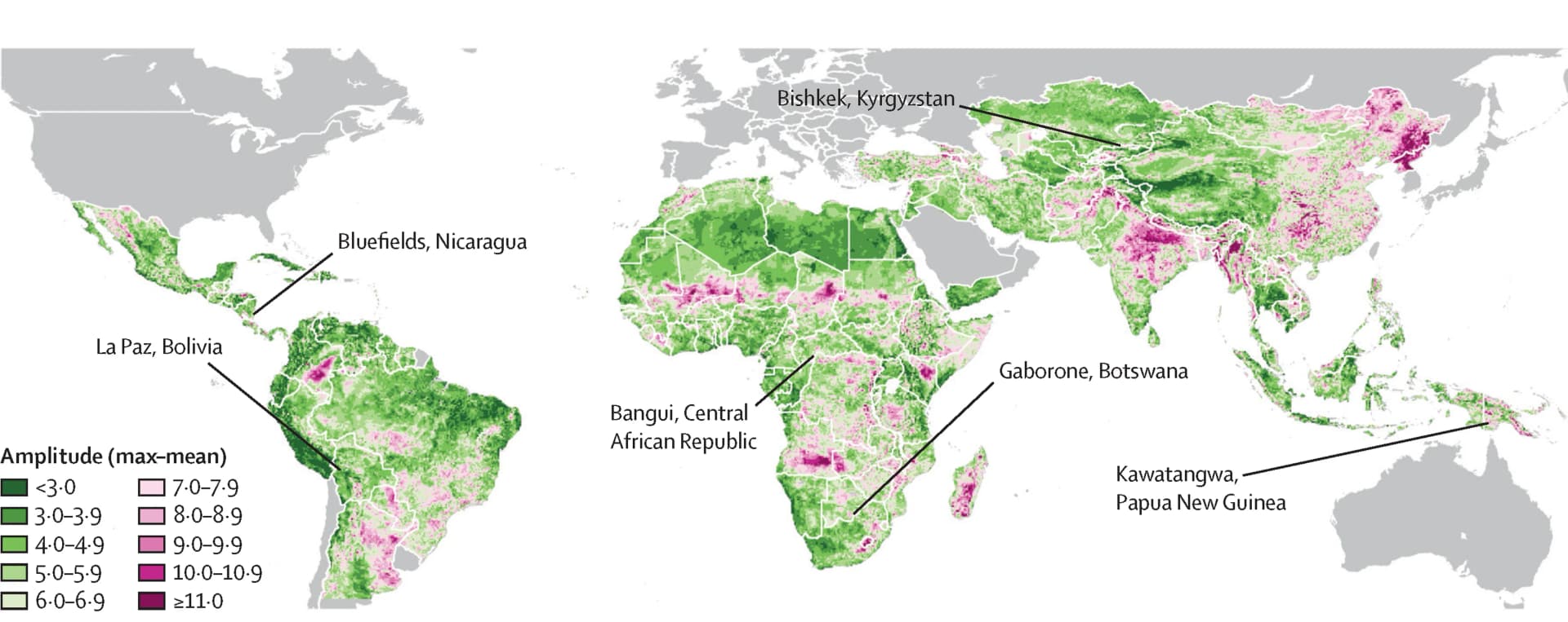 Open access visualization of Geo Map, Annual Peak, Amplitude, Percentage Difference
