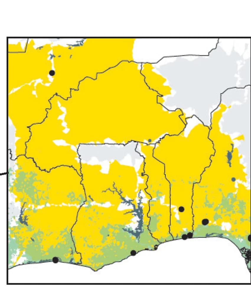 Open access visualization of Geo Map, West Africa, Zoomed Image