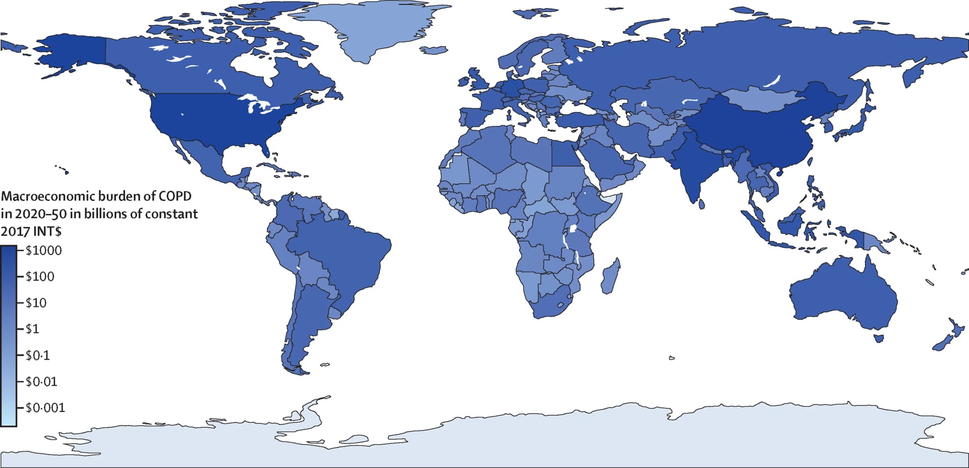 Open access visualization of Geo Map, COPD, Economic Burden, Global Health, Insufficient Data