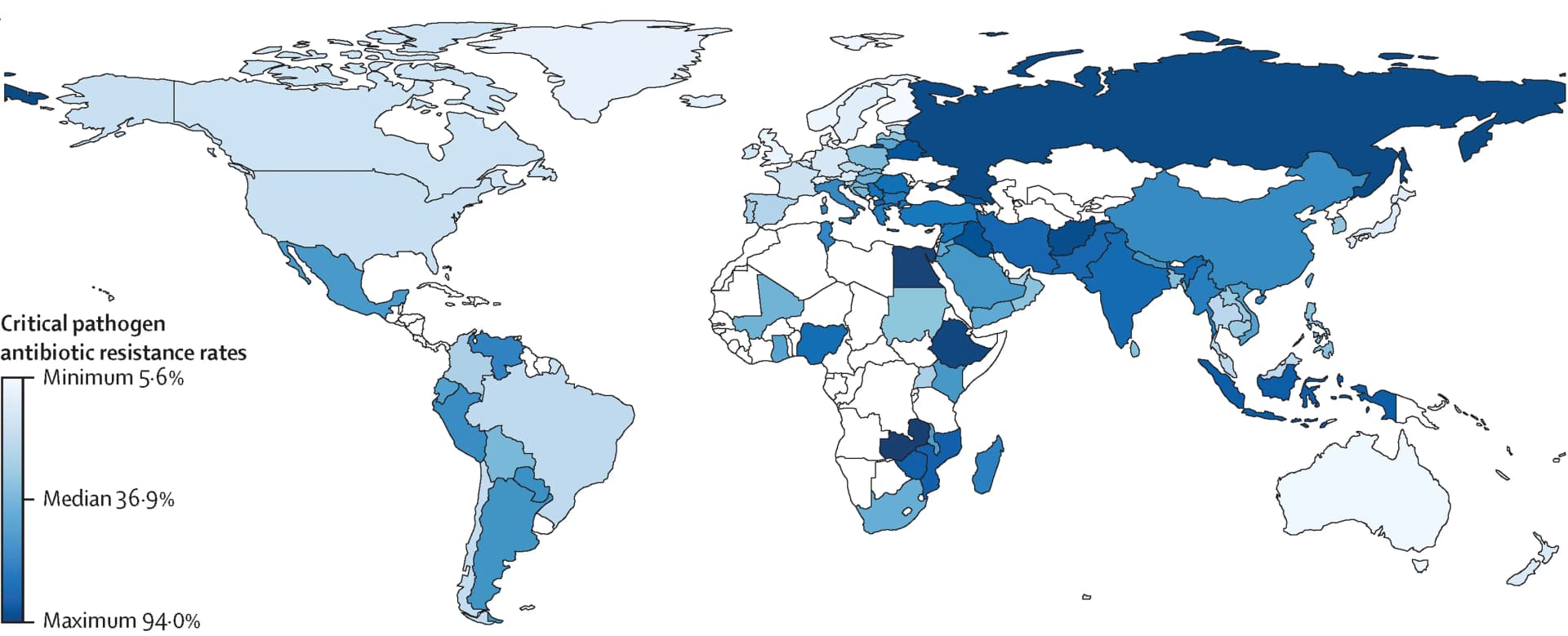Open access visualization of Geo Map, Antibiotic Resistance, Humans, Pathogens