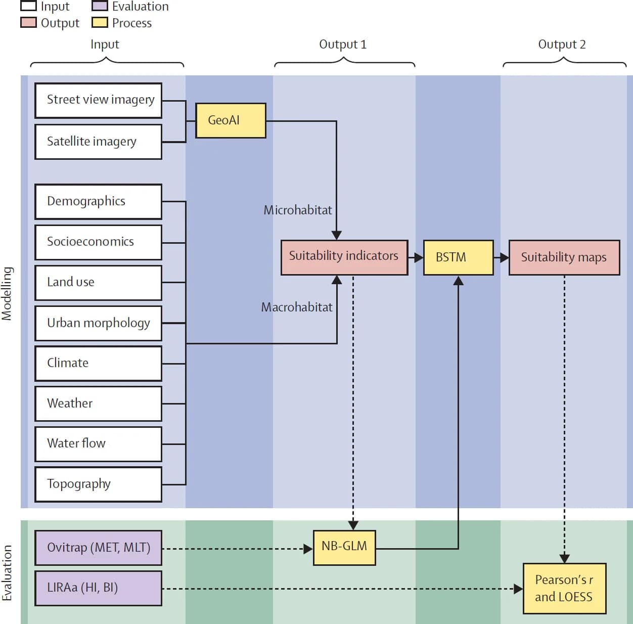 Open access visualization of Workflow, Flowchart, Geodata, GeoAI, Ae aegypti