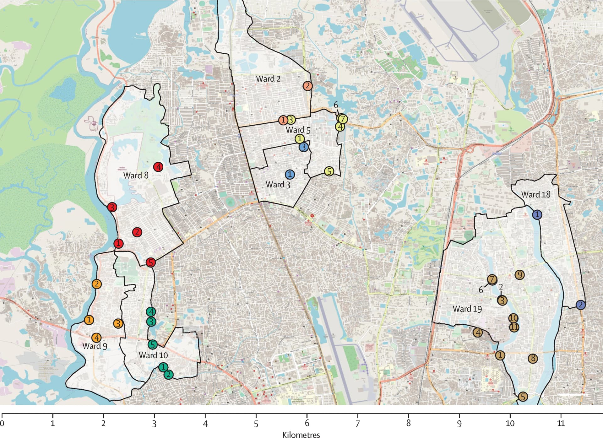 Open access visualization of Geo Map, Catchment Sites