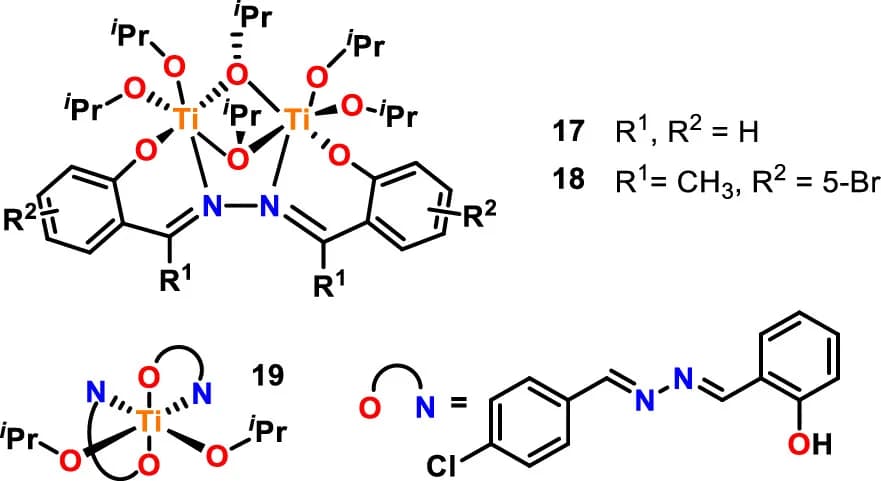 Open access visualization of Chemical Structure, Titanium Complexes, Schiff Base Ligands, Hydrazine-Bridged, ROP