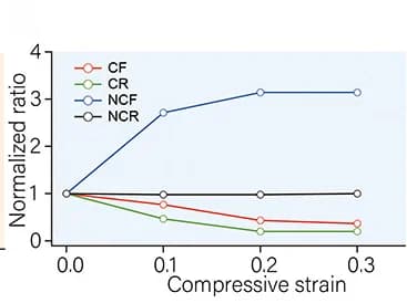 Open access visualization of Line Plot, Content Ratios, Compressive Strain, CB-37.5 wt %/IR, CF