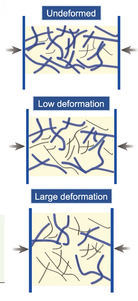 Open access visualization of Illustration, Schematic Diagram, Conductive Network, Strain, CNT-filled Elastomer