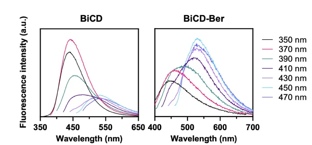 Open access visualization of Line Plot, Fluorescent Spectra, BiCD, BiCD-Ber