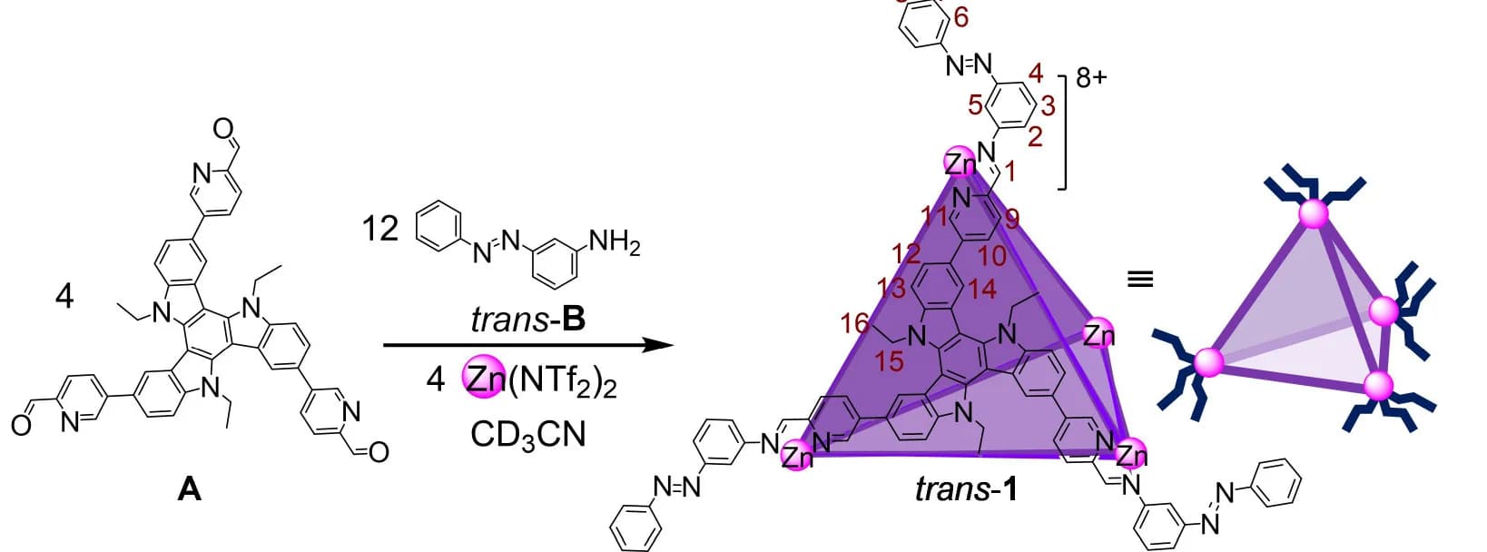 Open access visualization of Chemical Structure, Illustration, Self-Assembly, Photoresponsive Cage, Subcomponents