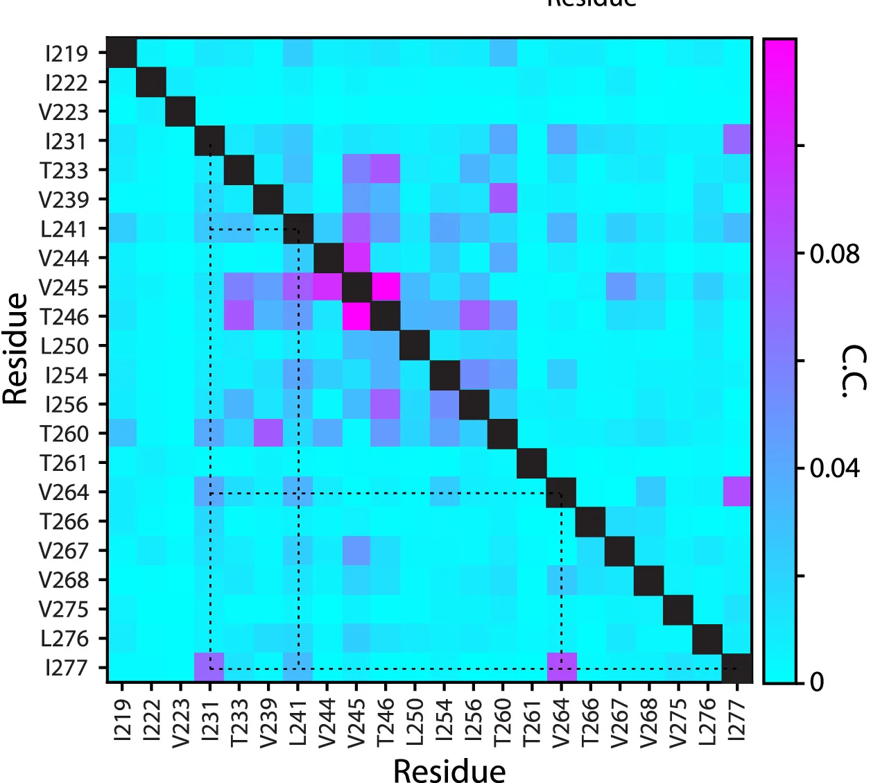 Open access visualization of Heatmap, Cross-correlation, Side Chain, Rotameric States, Fibril Core
