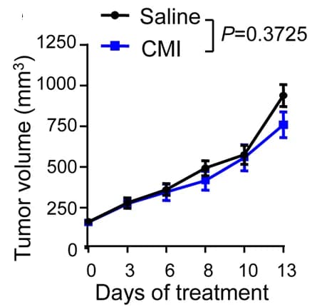 Open access visualization of Line Plot, Error Bars, LLC Xenograft Tumors, C57BL/6J Mice, Growth