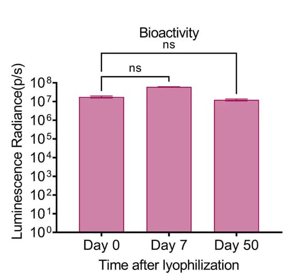 Open access visualization of Bar Plot, Error Bars, Luminescence Radiance, Mice, LyomRNA-Luc LNPs